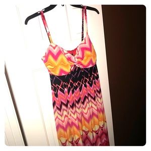 Multi color dress. Bisou Bisou size 14